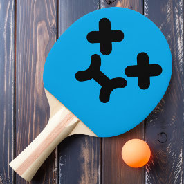 Dazed Pouty Face Blue Ping Pong Paddle Tischtennis Schläger