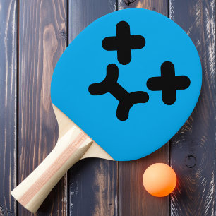 Dazed Pouty Face Blue Ping Pong Paddle Tischtennis Schläger