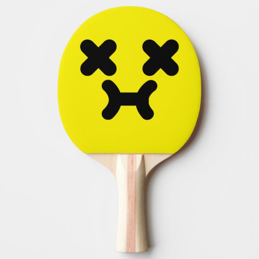 Dazed Pouty Face Yellow Ping Pong Paddle Tischtennis Schläger (Vorderseite)