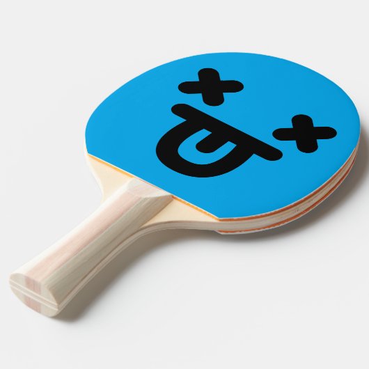 Dazed Tongue Out Face Blue Ping Pong Paddle Tischtennis Schläger (Vorderseite)