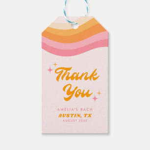 Dazed & Verlobt Groovy Pink & Orange Bachelorette Geschenkanhänger