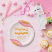 Dazed & Verlobt Groovy Pink & Orange Bachelorette Pappteller (Party)