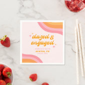 Dazed & Verlobt Groovy Pink & Orange Bachelorette Serviette (Beispiel)