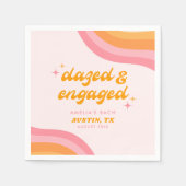 Dazed & Verlobt Groovy Pink & Orange Bachelorette Serviette (Vorderseite)