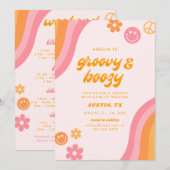 Dazed & Verlobt Pink & Orange Bachelorette 4 Tage Einladung (Vorne/Hinten)