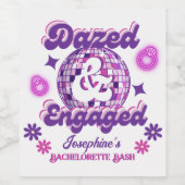 Dazed & Verlobt Retro Disco Bachelorette/Bridal Weinetikett (Einzelnes Label)