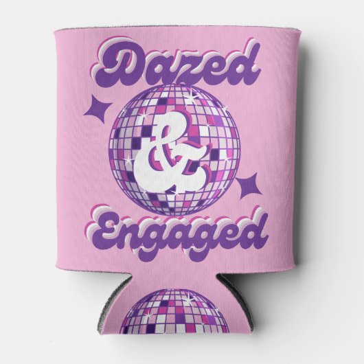 Dazed & Verlobt Retro Disco Junggeselinnen-Abschie Dosenkühler (Vorderseite)