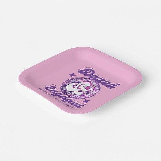 Dazed & Verlobt Retro Disco Junggeselinnen-Abschie Pappteller (Gewinkelt)