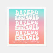 Dazed Verlobt Retro Pink Aqua Serviette (Vorderseite)