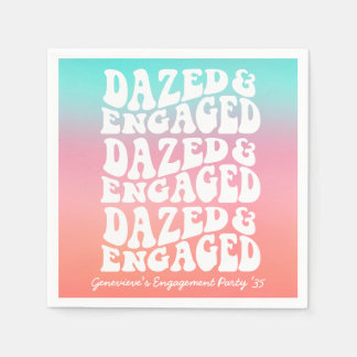Dazed Verlobt Retro Pink Aqua Serviette