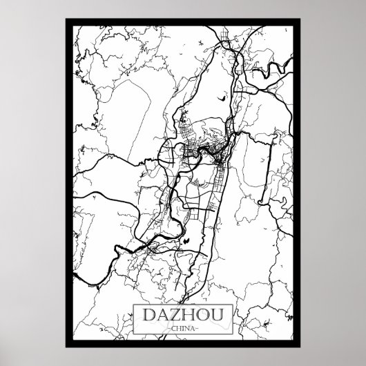 Dazhou China City Map Poster (Vorne)