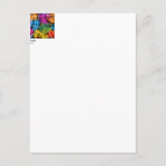 Dazhou China Stadtkarte Postkarte (Vorderseite)