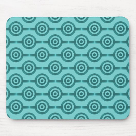 Dazzend Aquamarin trendy Circles Mousepad (Vorne)