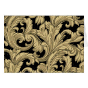 Dazzend Damask, Gold und Schwarz