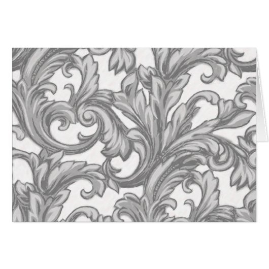 Dazzend Damask, Silber und Weiß (Vorderseite (Horizontal))