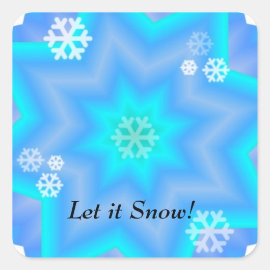 Dazzend Schneeflocken Quadratischer Aufkleber (Vorderseite)
