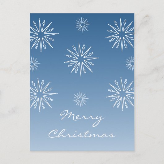 Dazzende Weihnachtsstars Postcard, Blue Feiertagspostkarte (Vorderseite)