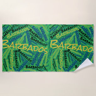 Dazzing Barbados Flag Farben Patriotisch Strandtuch