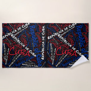 Dazzing Cuba Flag Colors Patriotic Strandtuch