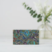 Dazzing Damask Business Card Visitenkarte (Stehend Vorderseite)
