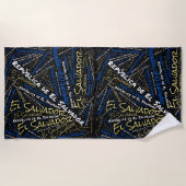 Dazzing El Salvador Flaggenfarben Patriotisch Strandtuch (Vorderseite)