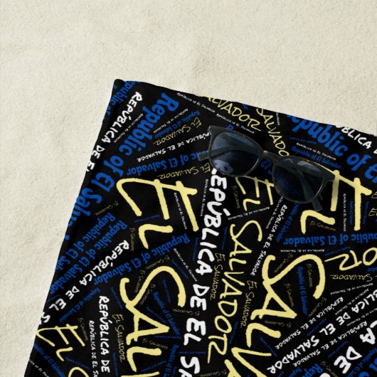 Dazzing El Salvador Flaggenfarben Patriotisch Strandtuch (Beispiel)