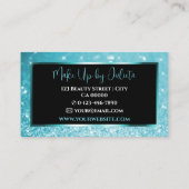 Dazzing Ice Blue Sparkle Glitzer mit Foto-Logo Visitenkarte (Rückseite)