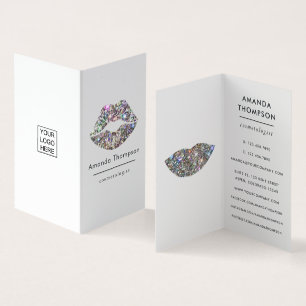 Dazzing Imitate Glitzer Lips Makeup Artist Busines Visitenkarten