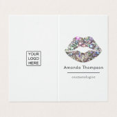 Dazzing Imitate Glitzer Lips Makeup Artist Visitenkarten (Außenseite Aufgefaltet)