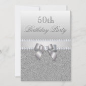 Dazzing Silver Birthday Party Einladung (Vorderseite)