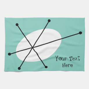 Dazzle Blue Text Küchentuch