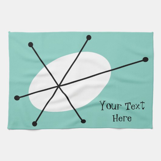 Dazzle Blue Text Küchentuch (Horizontal)