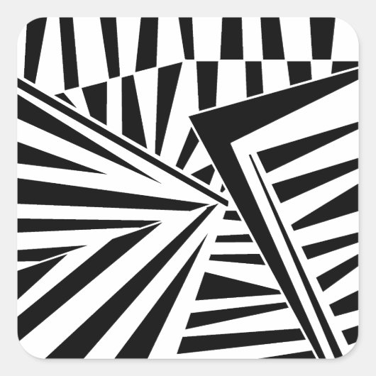 dazzle camouflage(black) quadratischer aufkleber (Vorderseite)