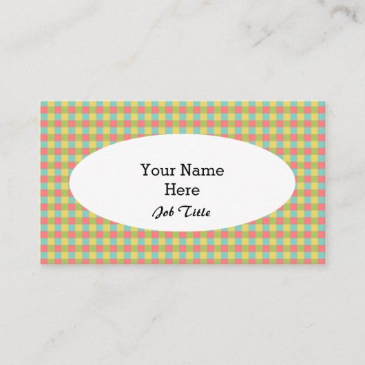 Dazzle Karo Visitenkarte Oval (Vorderseite)