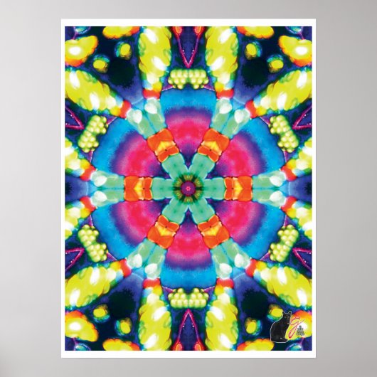 Dazzle Kinetic Collage Kaleidoscope Poster (Vorne)