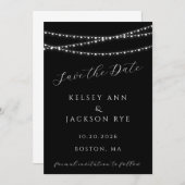 Dazzle Me Chic Wedding Save the Date Einladung (Vorne/Hinten)