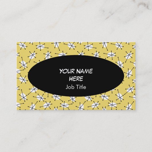 Dazzle Multi-Yellow Visitenkarte oval schwarz (Vorderseite)