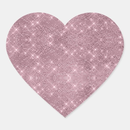 DAZZLE Pink Sparkle Heart Sticker (Vorderseite)