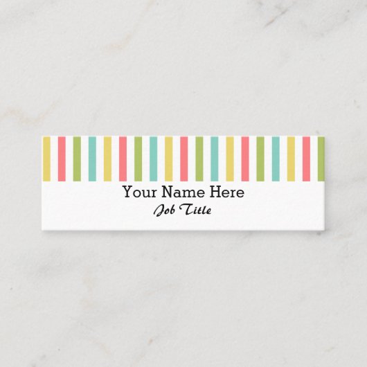 Dazzle Stripe Klassischer weißer Streifen Mini Visitenkarte (Vorderseite)