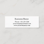 Dazzle Stripe Klassischer weißer Streifen Mini Visitenkarte (Rückseite)