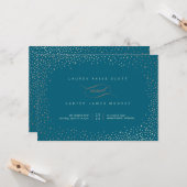 Dazzled - Aquamarine und rostfreie Sterne Einladun Karte (Vorderseite/Rückseite Beispiel)