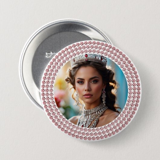 Dazzled Dreams Pageant Button Photo Pin (Vorne & Hinten)
