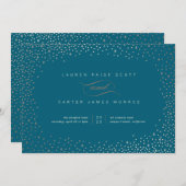 Dazzled Wedding Einladung - Aquamarine und rostfre (Vorne/Hinten)