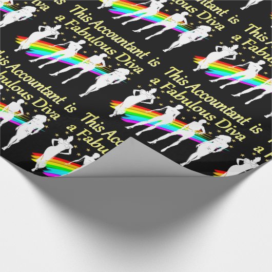 DAZZLING ACCOUNTANT DIVA DESIGN GESCHENKPAPIER (Ecke)
