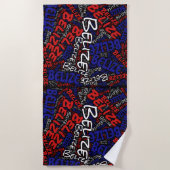 Dazzling Belize Flag Farben Patriotisch Strandtuch (Vorderseite)
