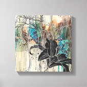 "Dazzling Black Bloom" 10" x 10" Leinwanddruck (Vorderseite)