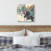 "Dazzling Black Bloom" 10" x 10" Leinwanddruck (Insitu (Schlafzimmer))