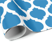 Dazzling Blau & Weiß marokkanisches Muster Geschenkpapier (Rolleneckpunkt)