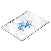 Dazzling Blue Bird & Floral Pattern Notebook Notizblock (Linke Seite)