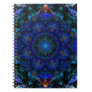 Dazzling Blue Bohemisch Kaleidoscope Notizblock
